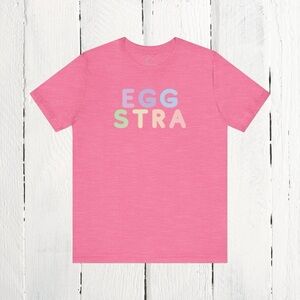 Unisex, adult size Large, Eggstra, pink, Bella Canvas brand